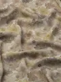 Bej Çiçek Desen İpek Viskon