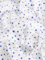 Saks Mavisi Üzerine Beyaz Puantiyeli Desen Yakma Fisto Kumaş