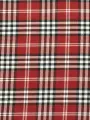 Beyaz Çizgili Kırmızı Ekose Gabardin