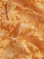 İpeker Yakma Kumaş – Turuncu Beyaz Papatya Desenli