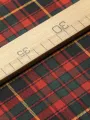 Sarı Çizgili Kırmızı Ekose Gabardin