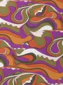 Mor Turuncu Abstrakt Viskon Empirme Kumaş