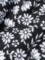 Siyah-Beyaz Çiçekli Pazen Kumaş