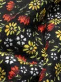 Siyah Çiçekli Pazen Kumaş