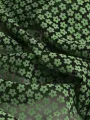 İpeker Yakma Kumaş – Yeşil Çiçek Desenli Siyah Zemin