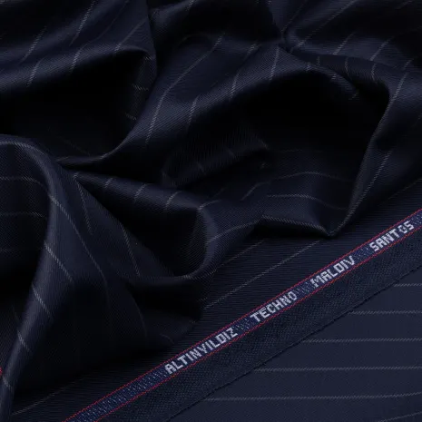 Altınyıldız Lacivert Çizgili Takım Elbiselik Kumaş