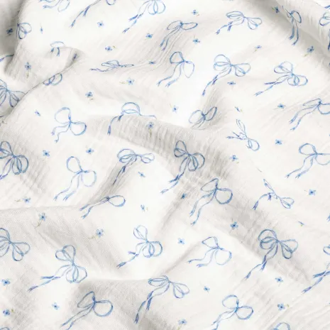 Mavi Fiyonk Desenli Bebek Müslin