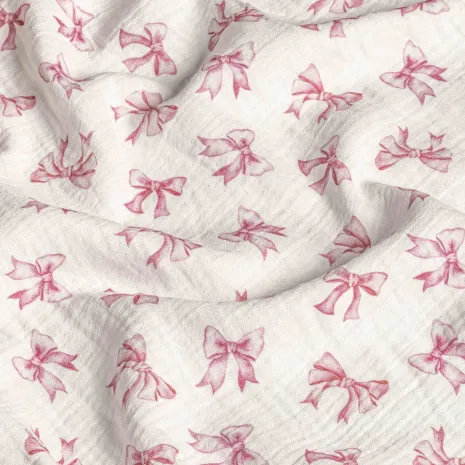 Pembe Fiyonk Desenli Bebek Müslin