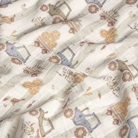 Çiftlik Desenli Bebek Müslin