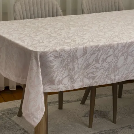 Pembe Mermer Desenli Masa Örtüsü