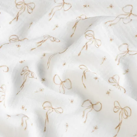 Kahve Fiyonk Desenli Bebek Müslin