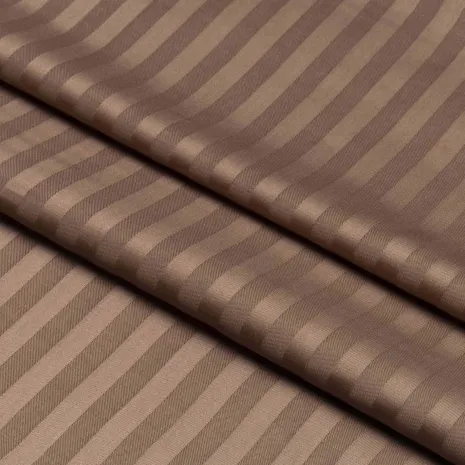 Kahve Çizgili Pamuk Saten