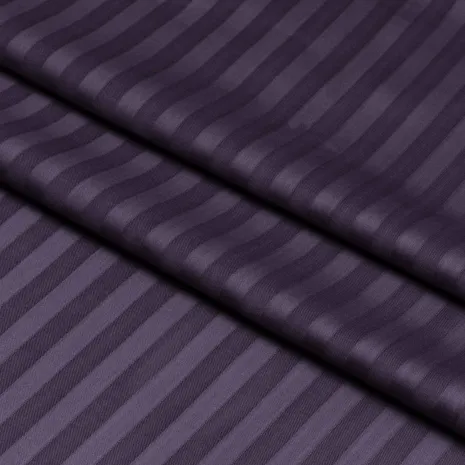 Mürdüm Çizgili Pamuk Saten