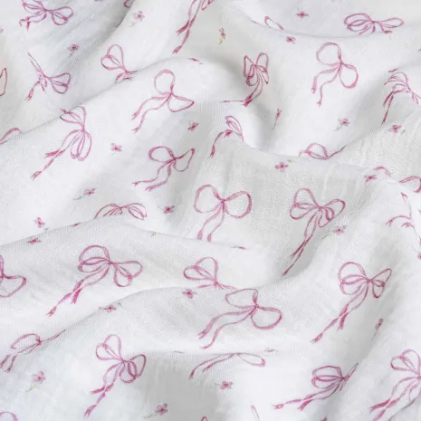 Pembe Fiyonk Desenli Bebek Müslin