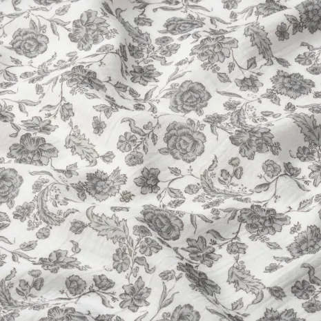 Gri Çiçekli Bebek Müslin