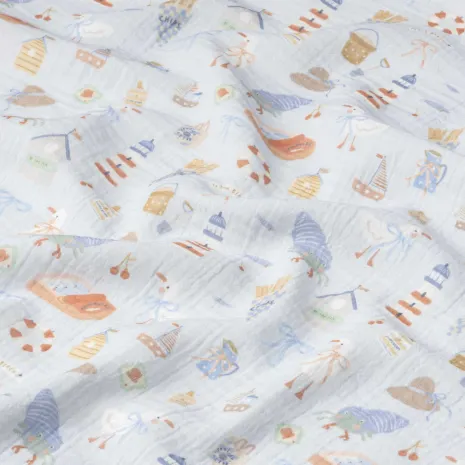 Mavi Minik Desenli Bebek Müslin