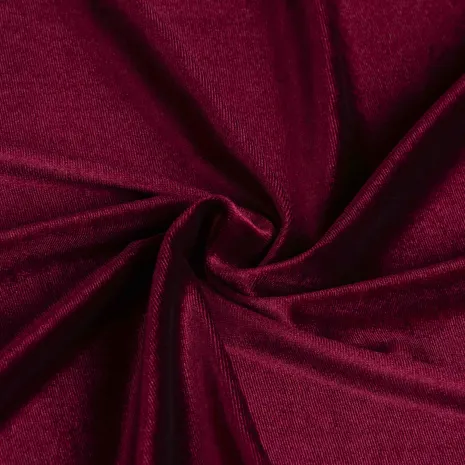 Bordo Likralı Kadife