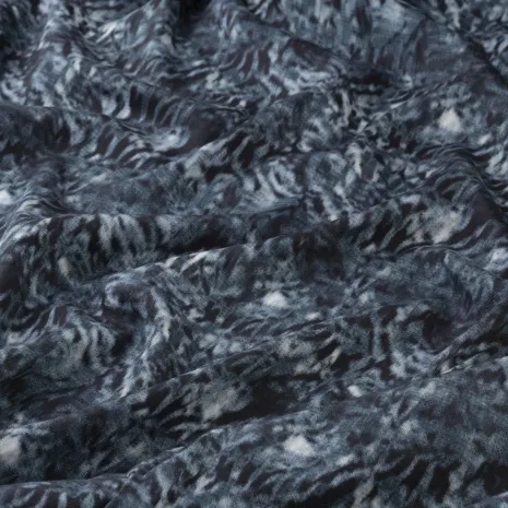 Mavi Desenli Cupro Empirme Kumaş