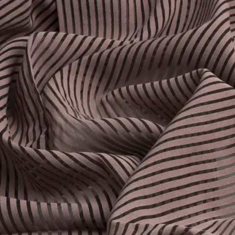 İpeker Yakma Kumaş – Kahverengi Çizgili Desen