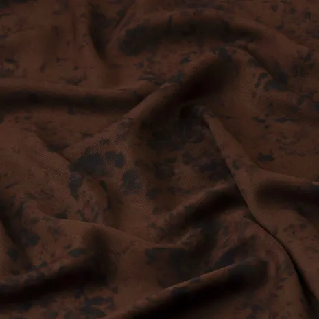 Kahve Leke Desenli Kaşmir Viskon