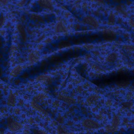 Lacivert Buta Desen Kaşmir Viskon