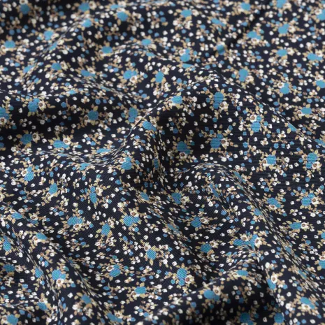 Lacivert Çıtır Desen Kaşmir Viskon