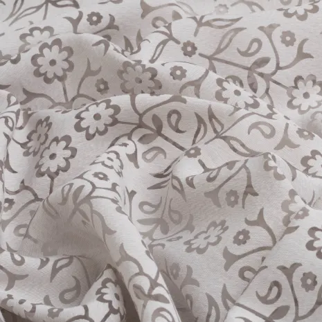 Vizon Çiçekli İpeker Yakma Kumaş