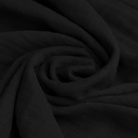 Siyah Düz Renk Müslin Kumaş