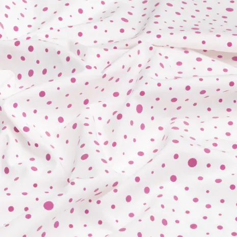 Pembe Puantiyeli Yakma Kumaş