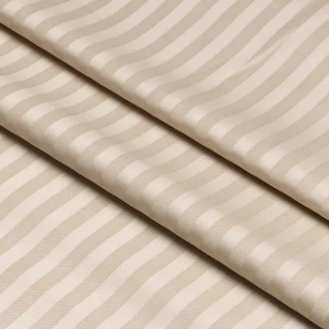 Camel Çizgili Pamuk Saten
