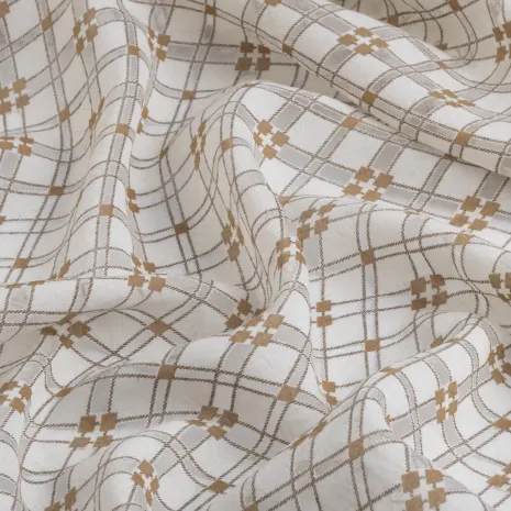 Geometrik Desenli İpeker Yakma Kumaş