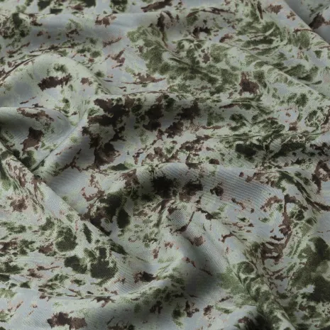 Yeşil Leke Desen Kaşmir Viskon