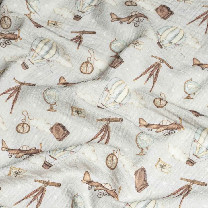 Keşif Desenli Bebek Müslin