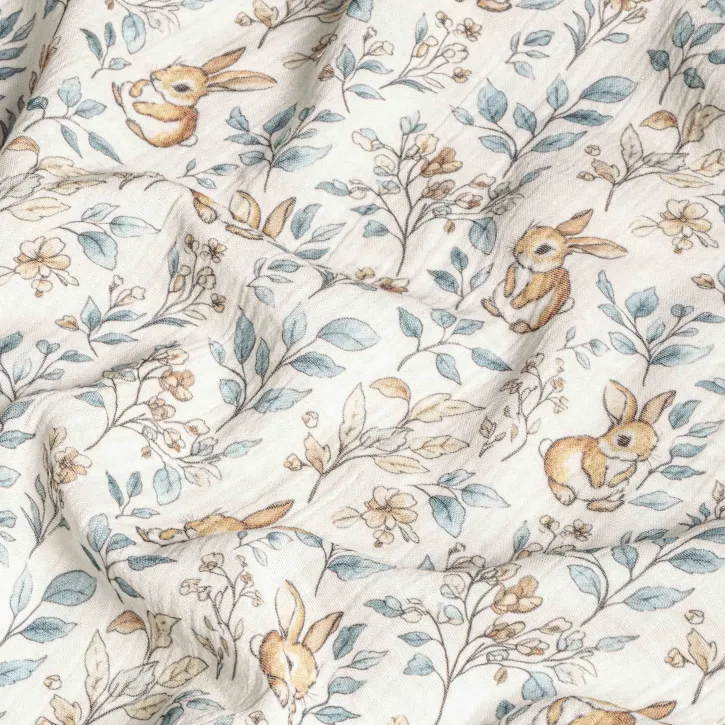 Tavşan Desenli Bebek Müslin