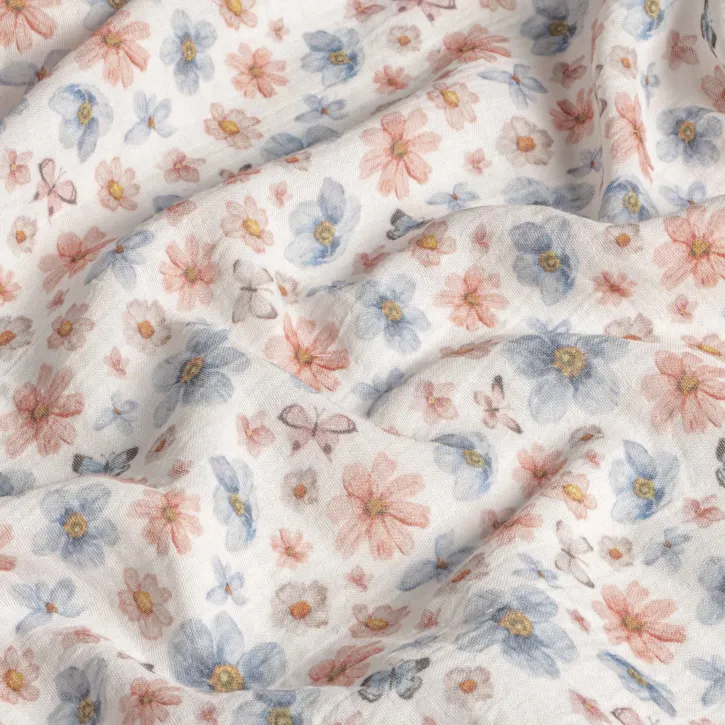 Çiçek Desenli Bebek Müslin