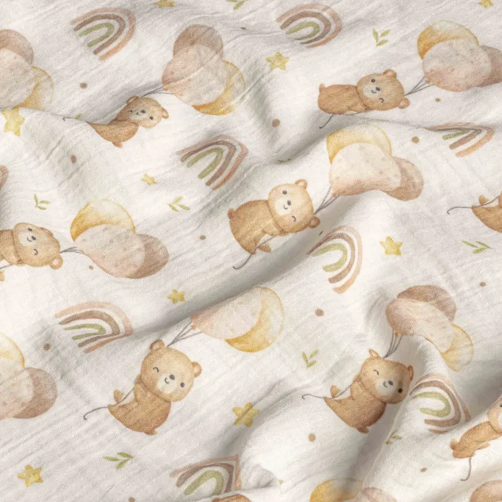 Ayıcık&Balon Desenli Bebek Müslin