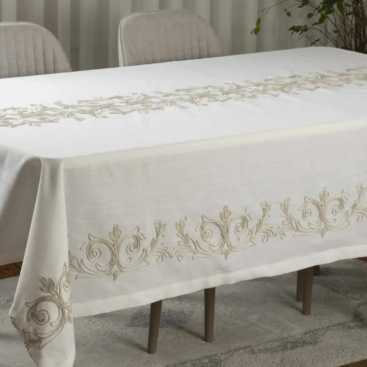 Krem Laseli Masa Örtüsü