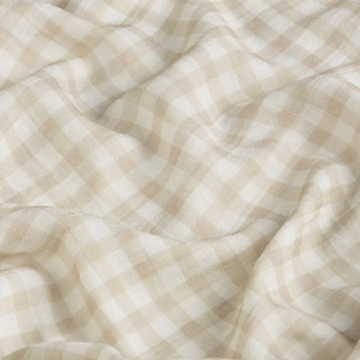 Krem Kareli Bebek Müslin