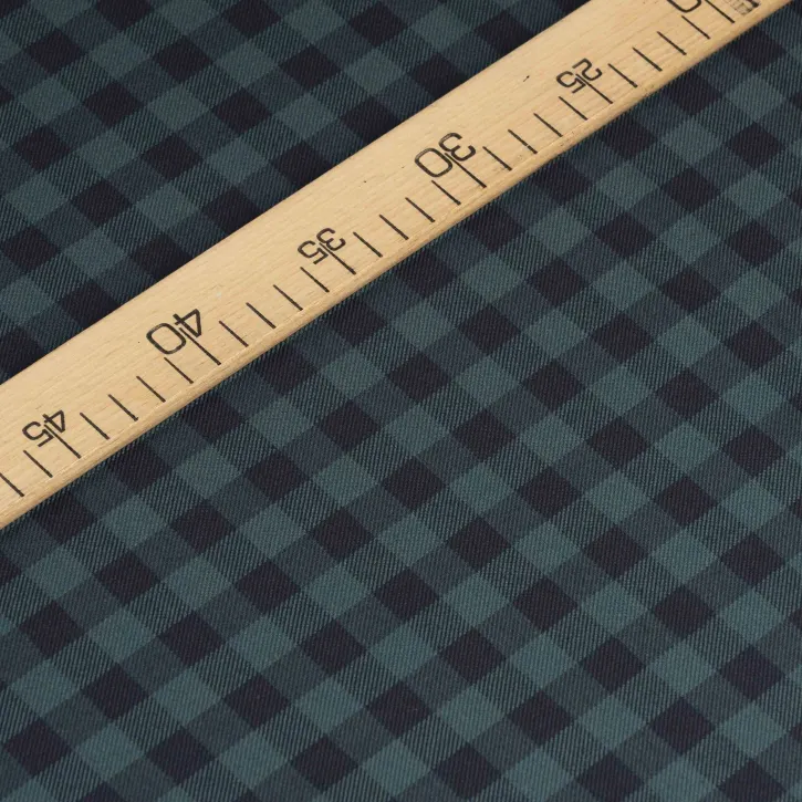 Lacivert-Yeşil Küçük Kareli Ekose Gabardin