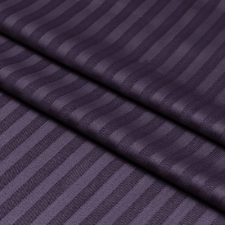 Mürdüm Çizgili Pamuk Saten