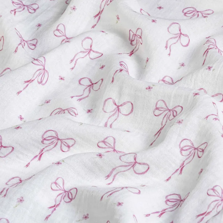 Pembe Fiyonk Desenli Bebek Müslin