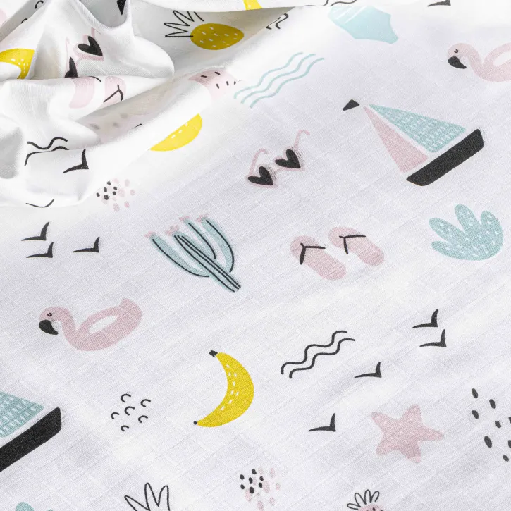 Tek Kat Yaz Desenli Müslin