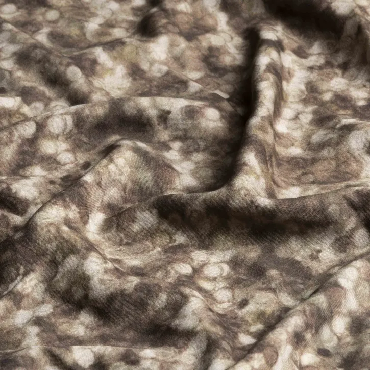 Kahverengi Geçişli Puantiyeli Kaşmir Viskon