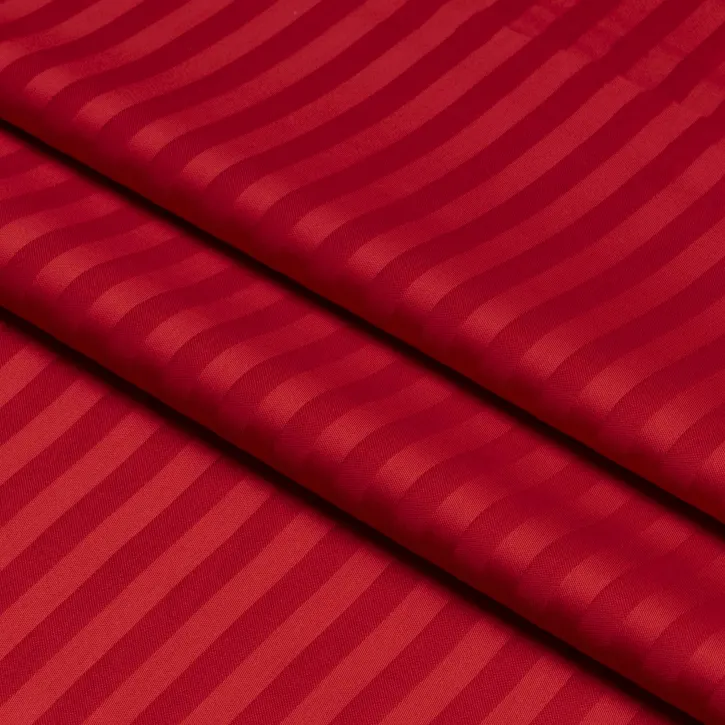 Kırmızı Çizgili Pamuk Saten