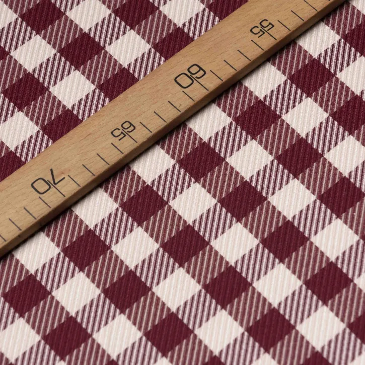 Bordo-Beyaz Yün Ekose