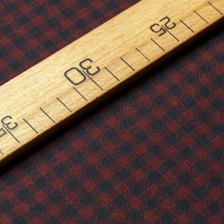 Bordo-Lacivert Ekose Gabardin