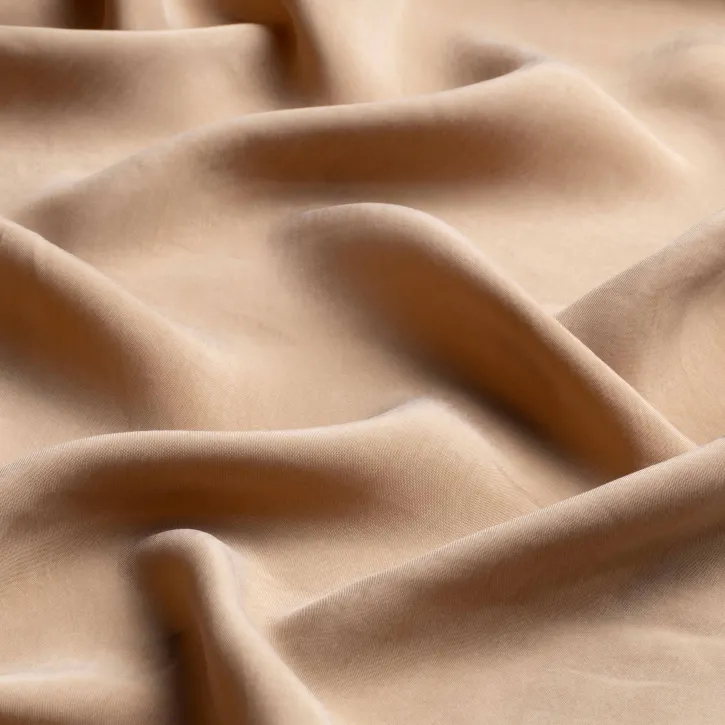 Camel Rengi İpeker Cupro Kumaş