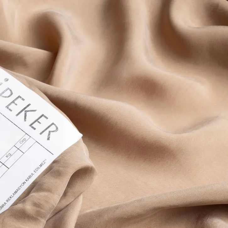 Camel Rengi İpeker Cupro Kumaş