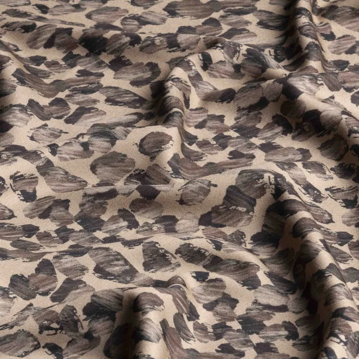 Kahverengi Taş Desen Kaşmir Viskon