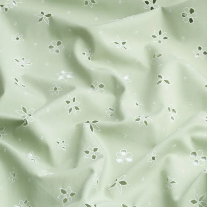 Nane Yeşili Yakma Fisto Kumaş (Çiçekli)